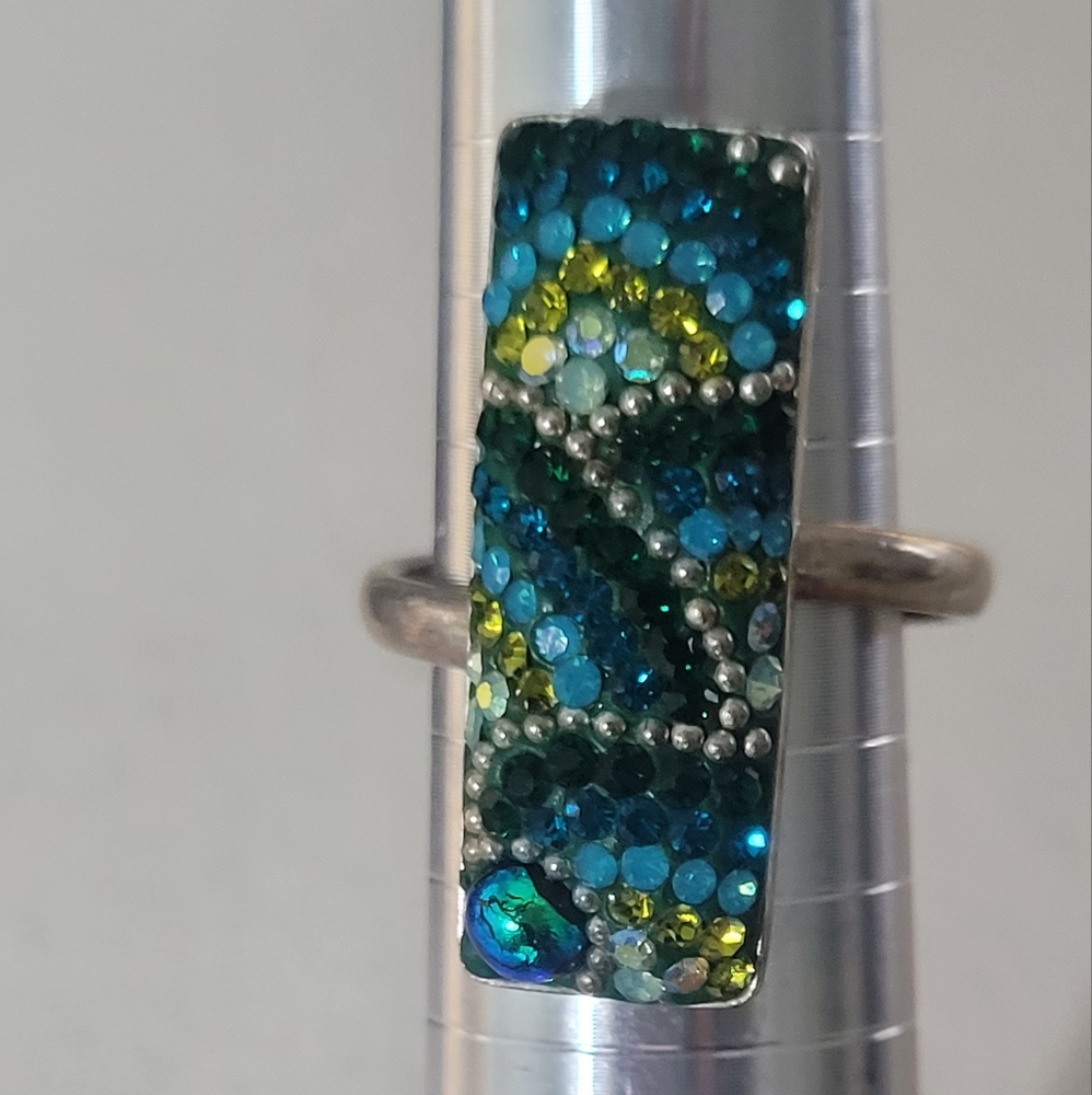 925 Multicolor Gem/Crystal Ring